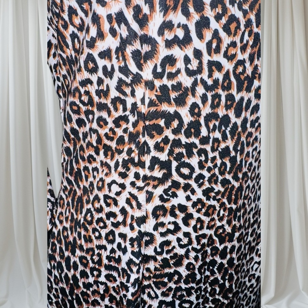 La Diosa Bodycon Sheath Leopard Print Cold Shoulder Dress Large EUC - Picture 3 of 10